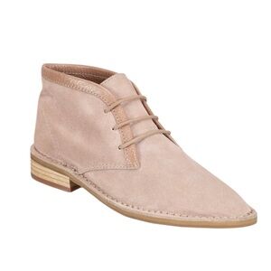 KELSI DAGGER BROOKLYN WALWORTH PINK SUEDE LEATHER ALMOND TOE LACE UP BOOTIES